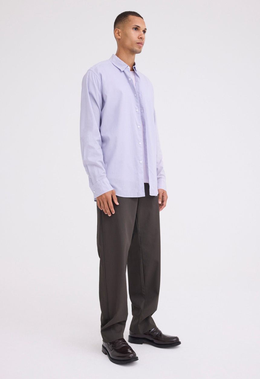 Jac + Jack Folded Collar Cotton Shirt - Orbit Lilac